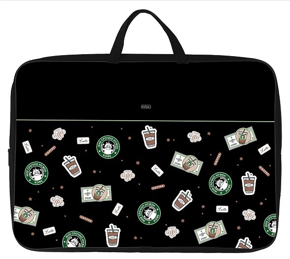 Папка А3 текстильная на молнии с ручками Кофейные истории 33108 Хатбер