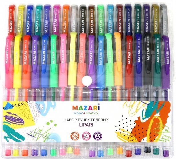 Набор ручек гелевых 36 цветов 5510-36 MAZARI