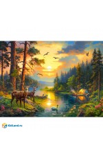 Пазл 3000 эл Закат на лесной реке 300686 Castorland