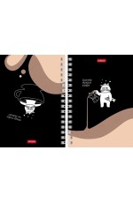 Записная книжка - перевертыш А6 80л клетка на спирали твердая обложка Кофейные истории 35446 Хатбер