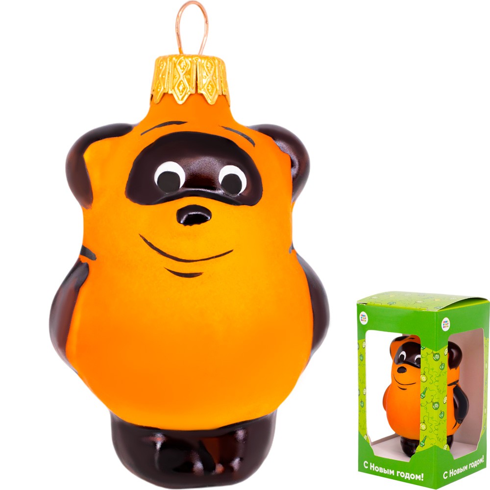 Елочигруш стекло Винни Пух h-9см в упак ФУ-431