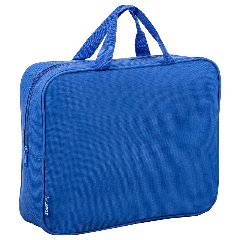 Папка Менеджера А4 текстильная на молнии с ручками синяя 270740 Staff
