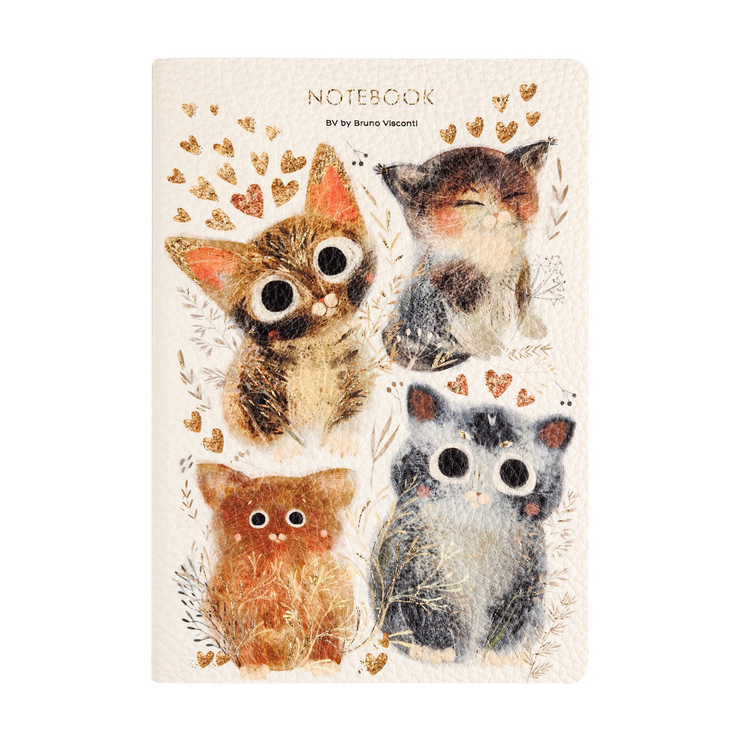 Тетрадь А5 60л кл исккожа Котики Счастье 7-60-1384/11 Bruno Visconti