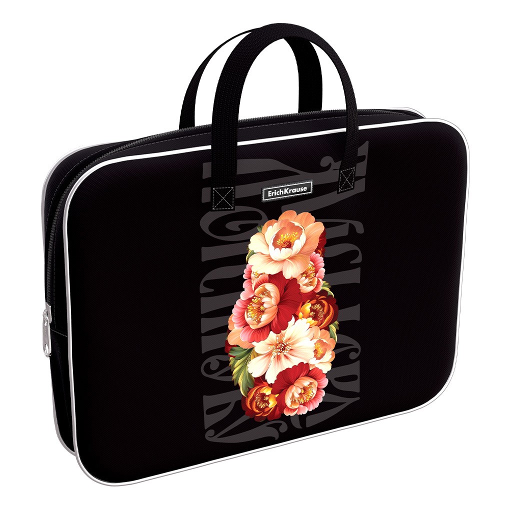 Папка 29*7*36см текстильная на молнии с ручками Народные мотивы 64990 Erich Krause