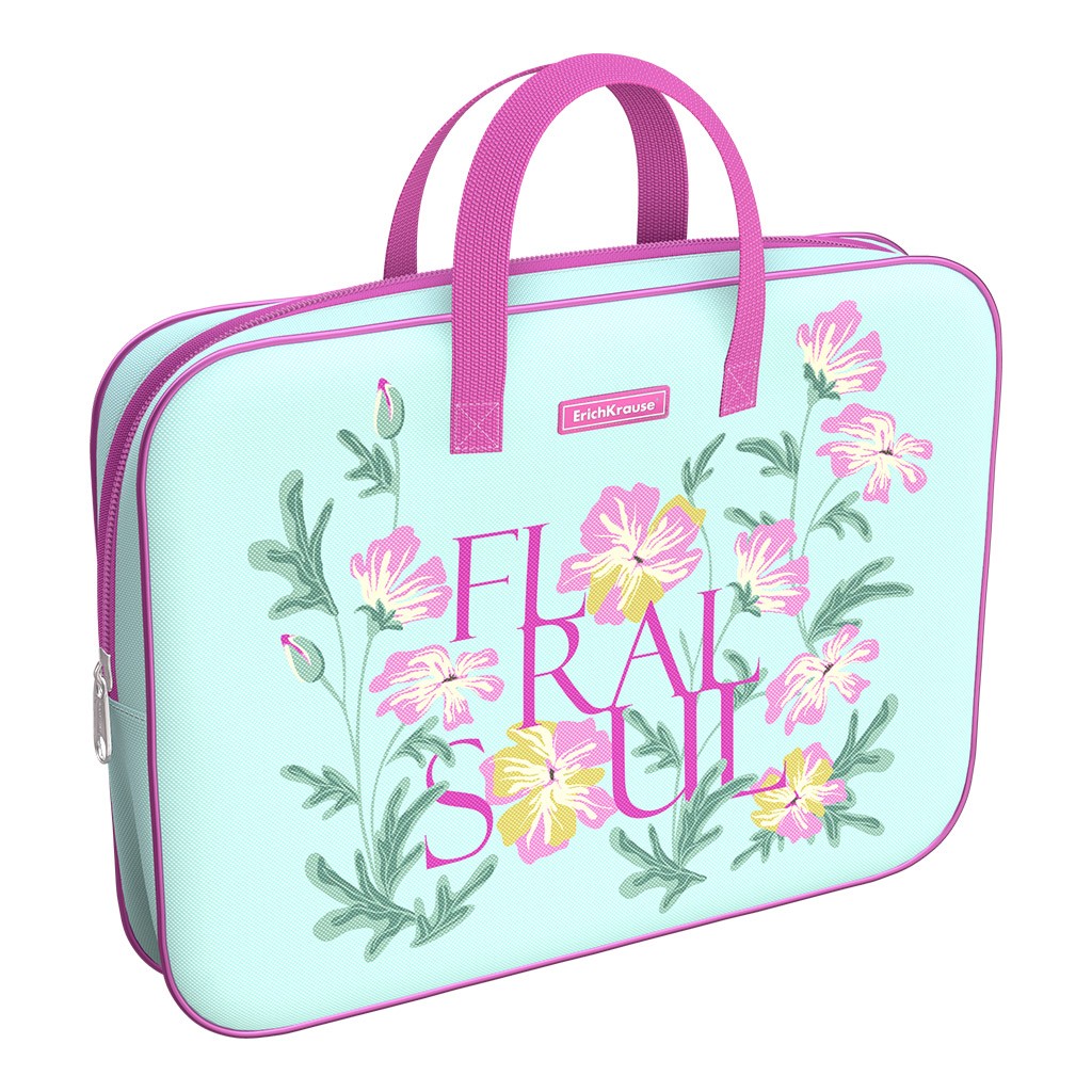 Папка 29*7*36см текстильная на молнии с ручками Цветочная душа 63047 Erich Krause