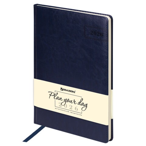Ежедневник дат 2026 г А4 исккожа синий Imperial 117247 Brauberg Ежедневник дат 2026 г А4 исккожа синий Imperial 117247 Brauberg