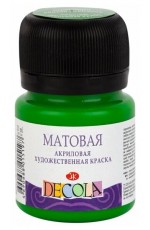Краска акрил матовая 20 мл Зеленая -светлая Decola 14326717 ЗХК