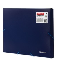 Папка короб 30мм синяя на резинках 224161 Brauberg