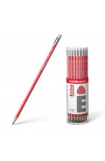 Карандаш ч/г Erich Krause Extra HB, с ластиком, трехгран., заточен.