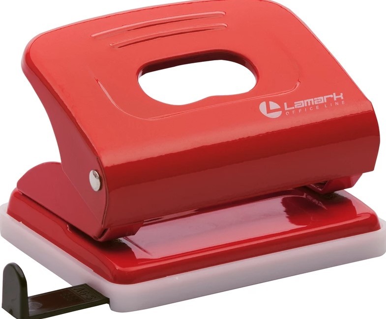 Дырокол 20л метал с лин красный Metallic PN0149-RD Lamark