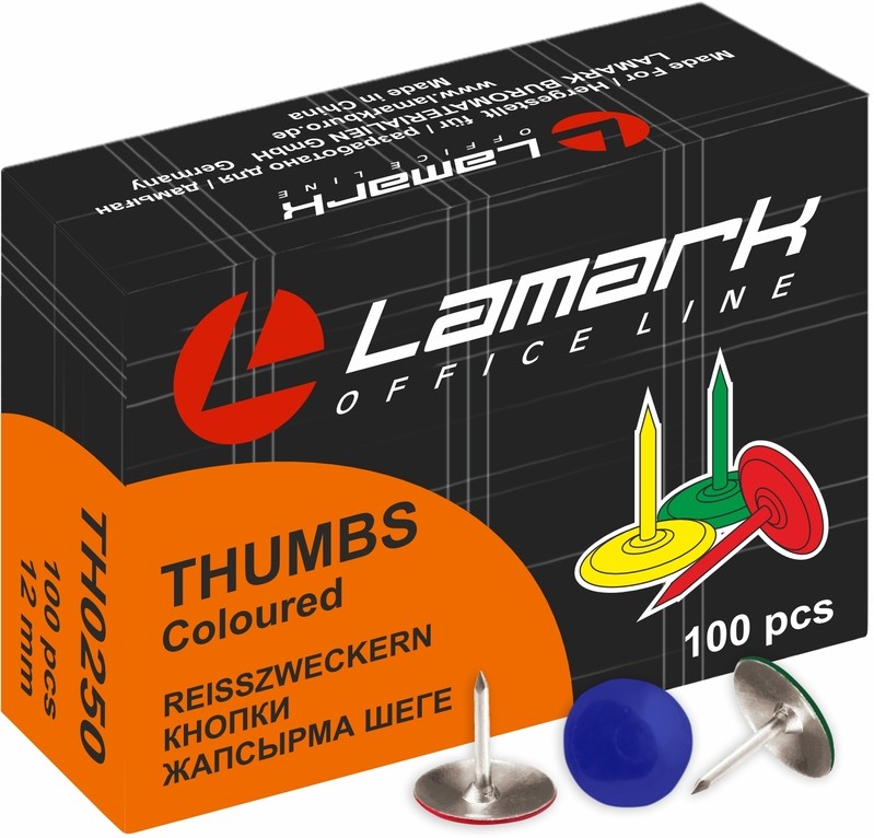 Кнопки -гвоздики 12мм цветн 100шт TH0250 Lamark