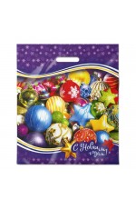 Пакет п/эт с вырубн ручк 40х47см/45 мкм Новогодние игрушки Интерпак