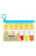 Набор маркеров текст 6цв 1-4мм неон с топпером Нежные цыплята 152648 Funster