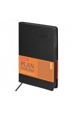 Ежедневник дат 2026г А5 исккожа цвсрез черн Stylish 117097 Brauberg
