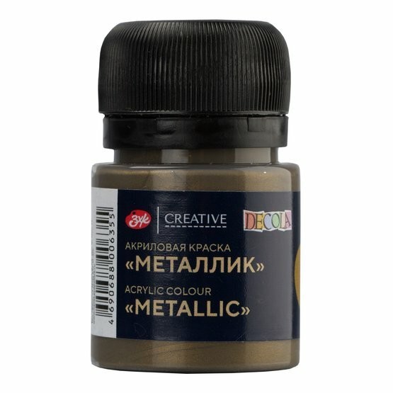 Краска акрил 20мл металлик Античное золото 4926981 Decola