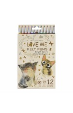 Фломастеры 12цв Love me Милый котик 32-0076 Bruno Visconti