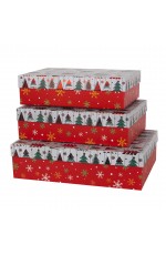 Коробка подар прямоуг Новогодние ёлочки №3 502241 Дон Баллон