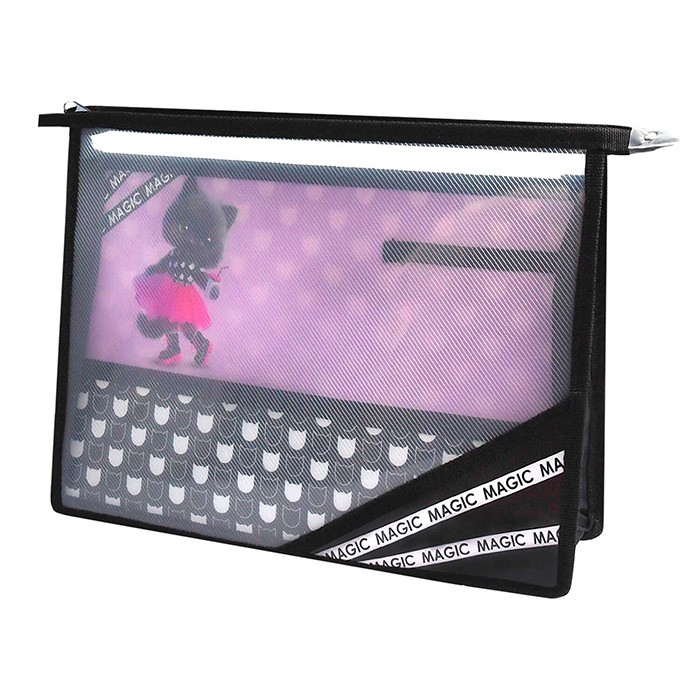 Папка д/дев А4 пластиковая на молнии Кошечка в юбочке 69288/12 Феникс