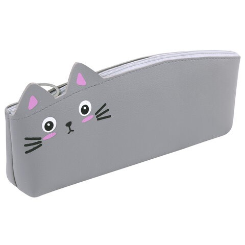 Пенал-косметичка 1 отделение искусственная кожа Gray kitty 273819 Юнландия