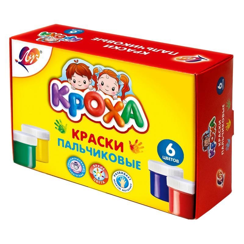 Краска пальчиковые 6цв*40мл Кроха 24С 1508-08 Луч