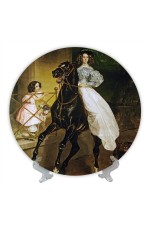 Тарелка керам живопись 21см Всадница №0022