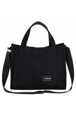 Сумка шоппер HEIKKI MINI (ХЕЙКИ), вельвет, черный, 25х20 см, 272439