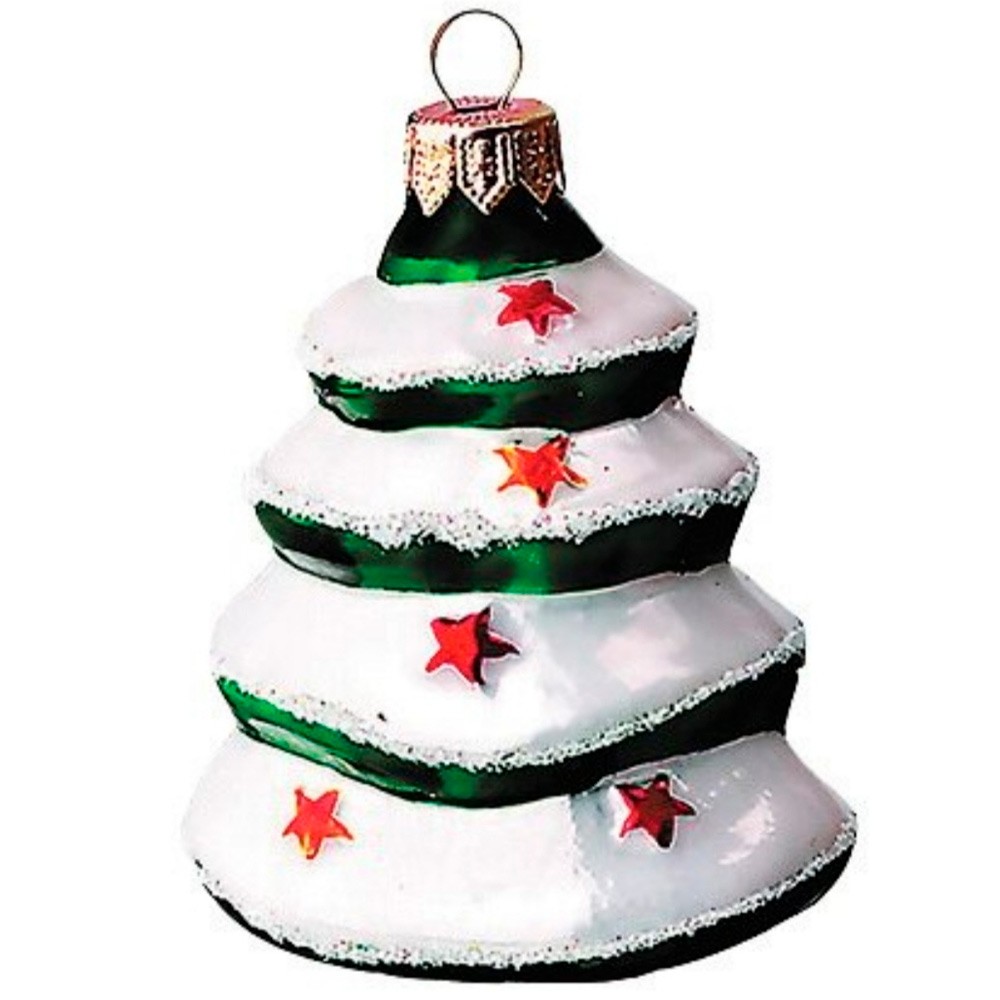 Елочигруш стекло Ёлочка большая h-11см в упак ФУ-125