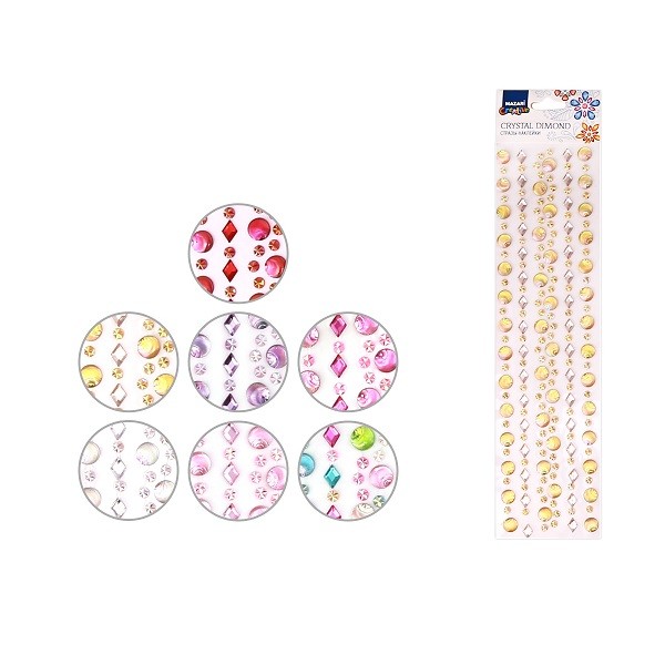 Стразы-наклейки акрил ассорти (7 дизайнов) М-8661 Mazari Creative