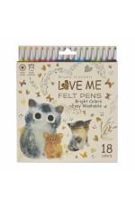Фломастеры 18цв Love me Котики Счастье 32-0077 Bruno Visconti