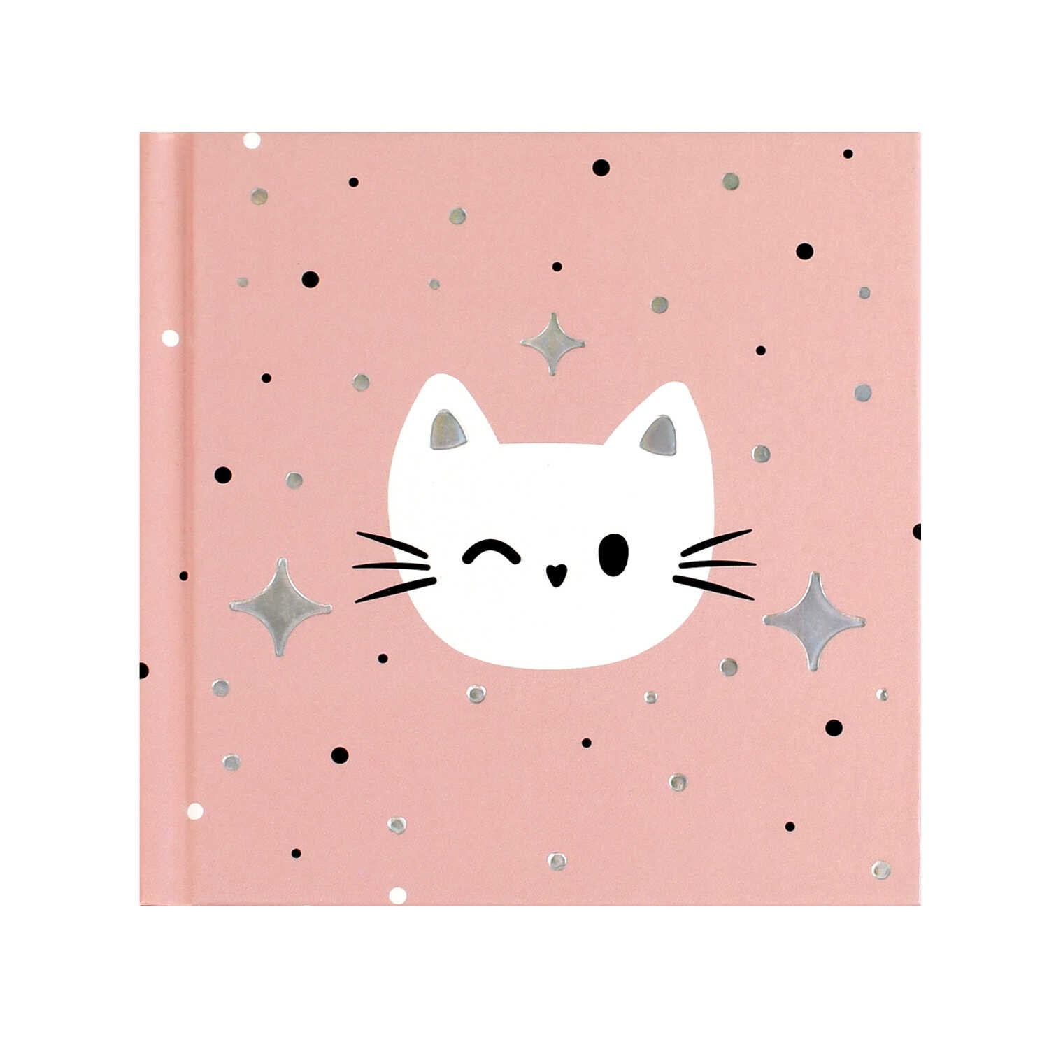 Записная книжка 105*105 48л точка твердая обложка Кот и звезды 70122 Феникс