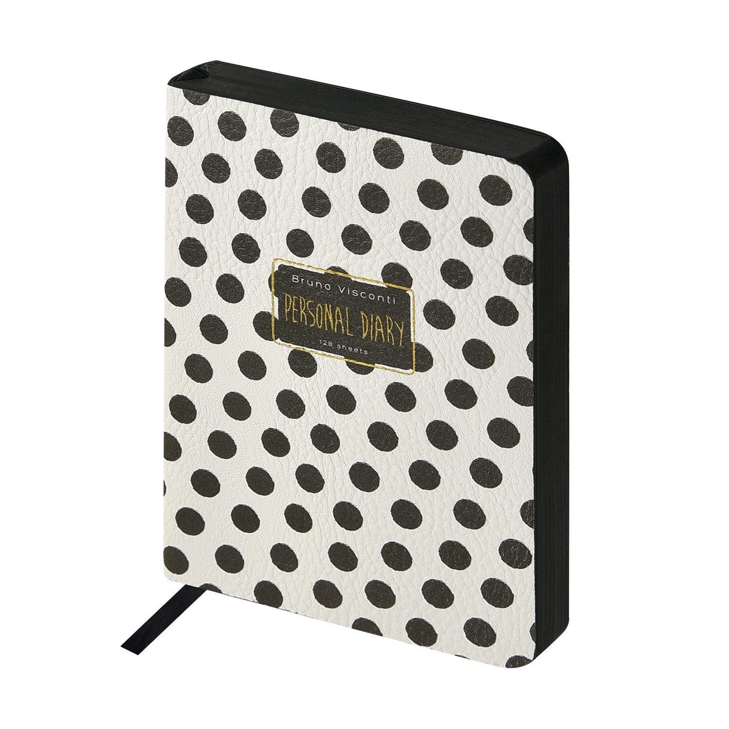 Ежедневник недат А6 чернсрез исккожа Горошек 3-742/01 Bruno Visconti