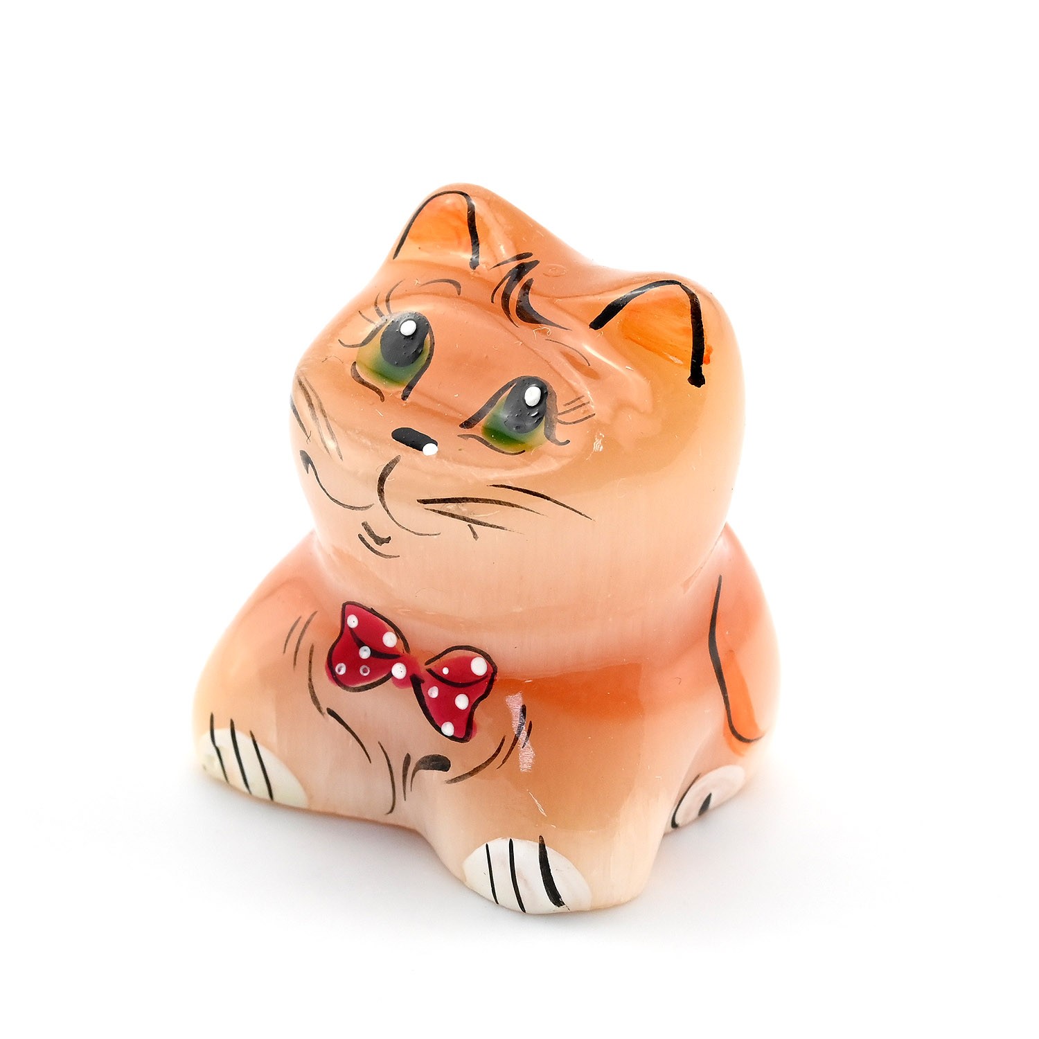 Скульптура из селенита Котик мини си1005