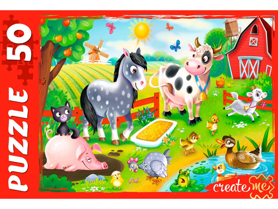 Пазл 50 эл Моя ферма №3 УК50-5657 Рыжий кот