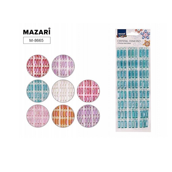 Стразы - наклейки акрил 8 видов М-8665 Mazari Creative