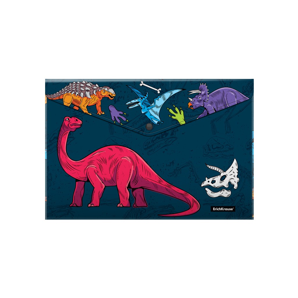 Папка на кнопке A4 Планета динозавров (Dino Planet) 55402 Erich Krause