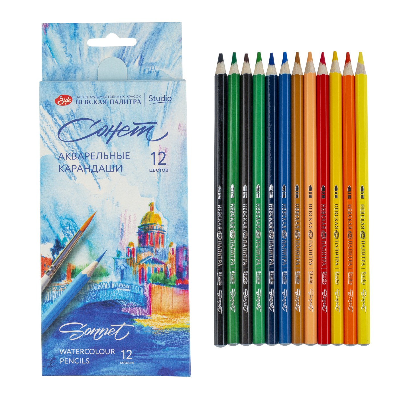 Набор карандашей 12цв аквар Сонет 81412384 ЗХК