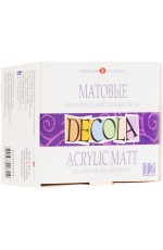 Краски акрил художественные матовые 12цв 20мл Decola 143411021 ЗХК