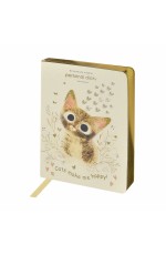 Ежедневник недат. А6 золотой срез, искусственная кожа Милый котик 3-742/09 Bruno Visconti