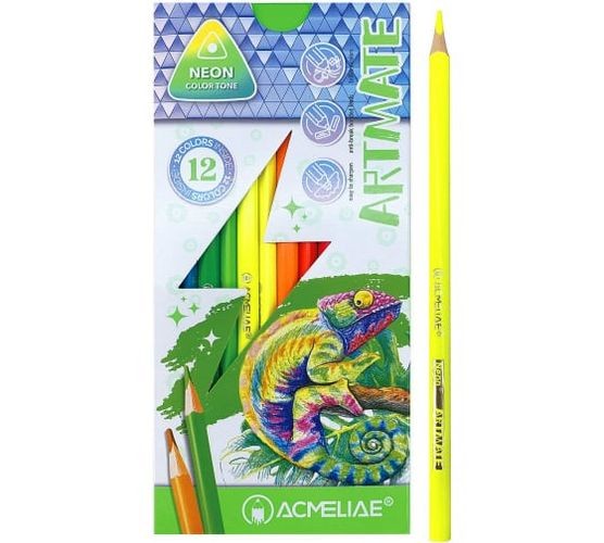 Набор карандашей, 12 цветов, трехгранные Neon 43720 Acmeliae