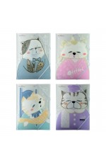 Папка на резинке А4 пластиковая ассорти Коты в Японском стиле 14-043 Bruno Visconti