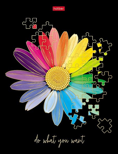 Записная книжка А5 80л кл 5цвблок твобл Цветочный калейдоскоп 29042 Хатбер