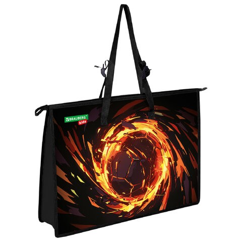 Папка А3 д/мальч пластиковая, 1 отделение, на молнии с ручками Fire split 273416 Brauberg