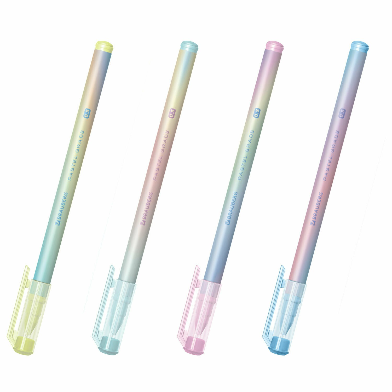 Ручка гелевая 0,5 мм игольчатый стержень черная Grade Pastel 144284 Brauberg