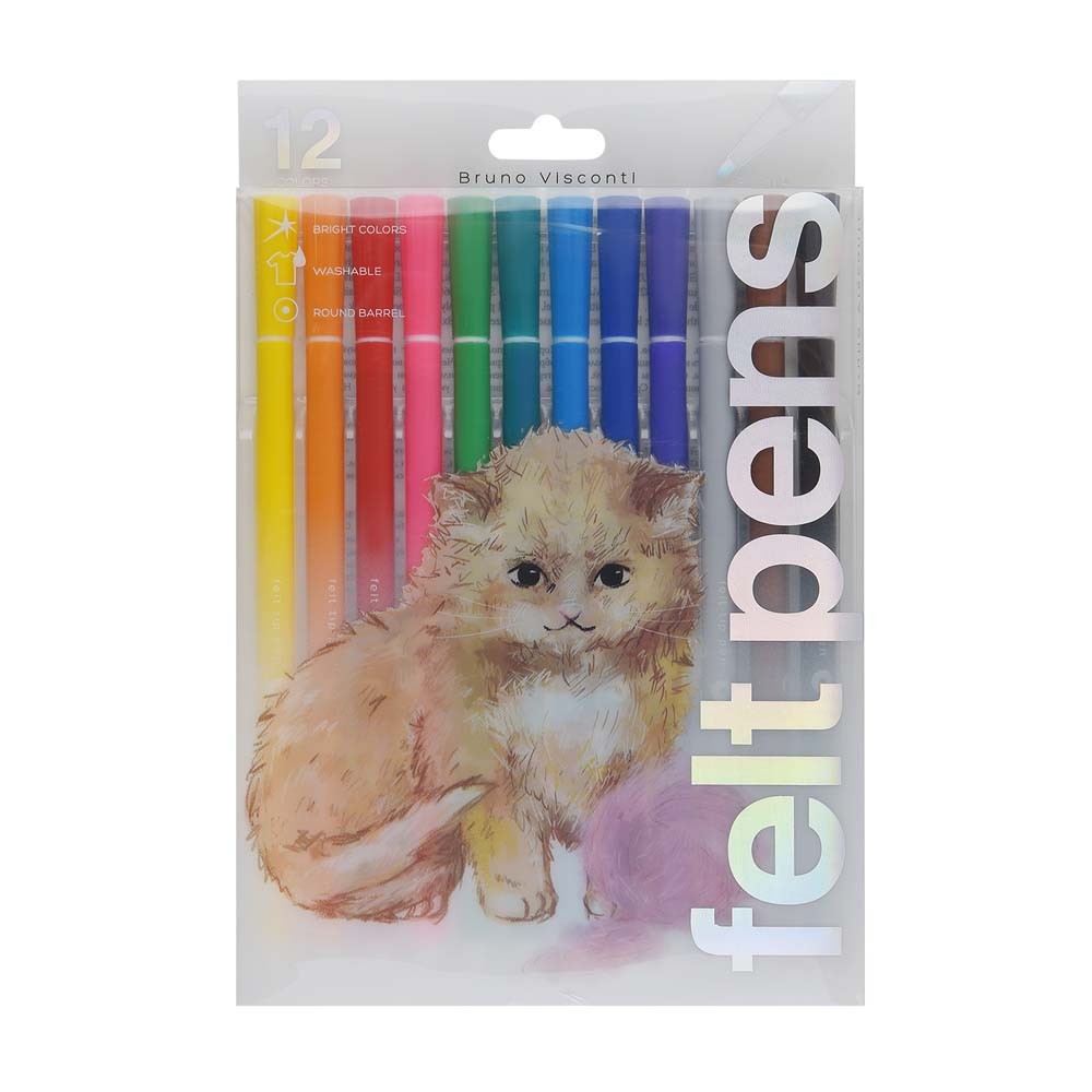 Фломастеры 12цв Cute Friends Котенок 32-0023/02 Bruno Visconti