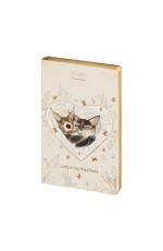Ежедневник недат. А5 золотой срез, искусственная кожа Котики приносят счастье 3-743/20 Bruno Visconti