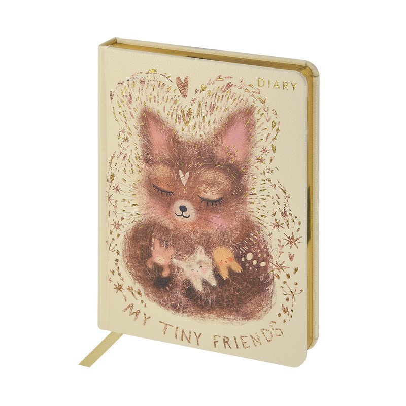 Ежедневник недат. А5 искусственная кожа, золотой срез Love me Лисенок 3-744/17 Bruno Visconti