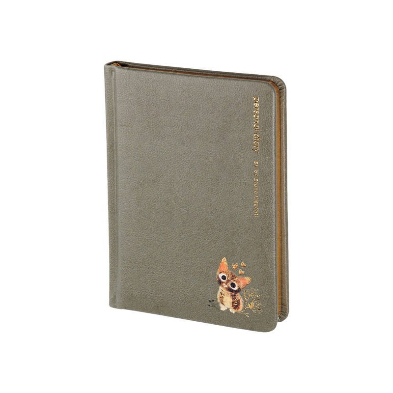 Ежедневник недат. А6 золотой срез, искусственная кожа Милый котик 3-745/20 Bruno Visconti