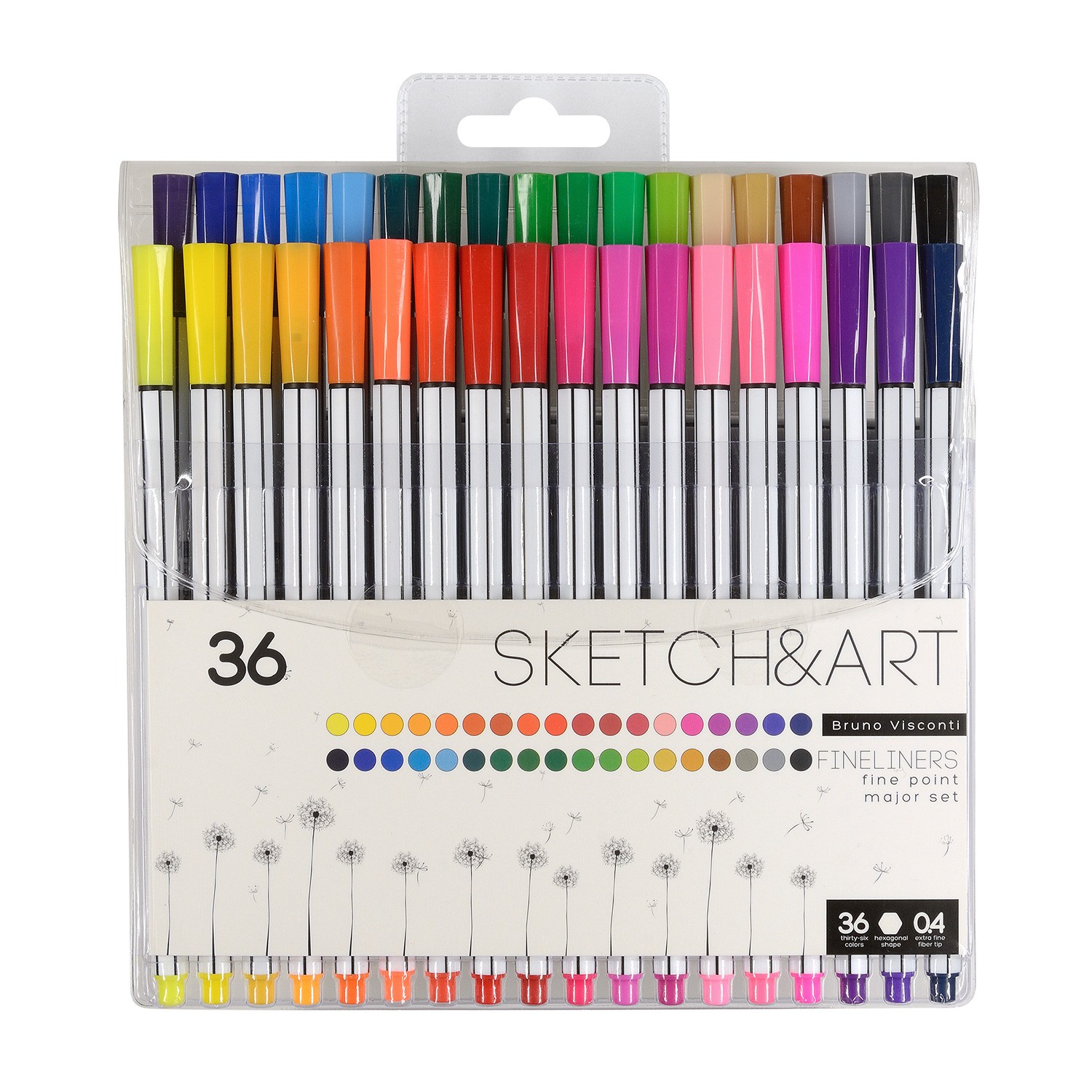 Набор ручек капил 36цв в пенале Basic 36-0014 Bruno Visconti
