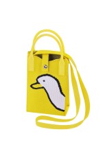 Сумочка-органайзер кросс боди вязаная Гусь на желтом (Yellow goose) 273791 Heikki