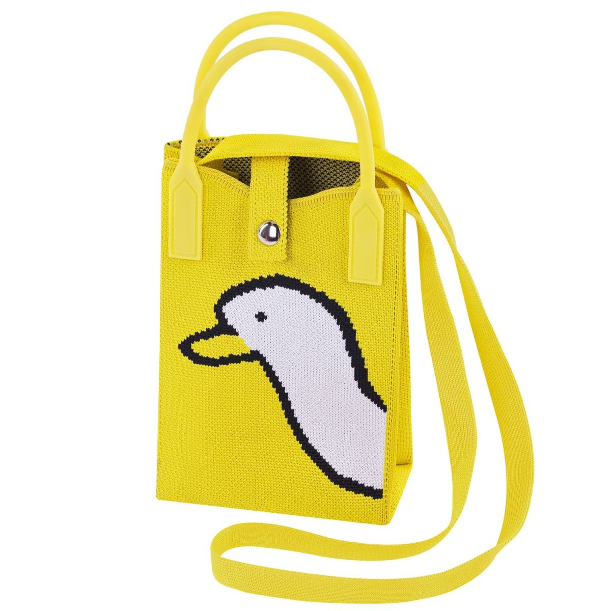 Сумочка-органайзер кросс боди вязаная Гусь на желтом (Yellow goose) 273791 Heikki